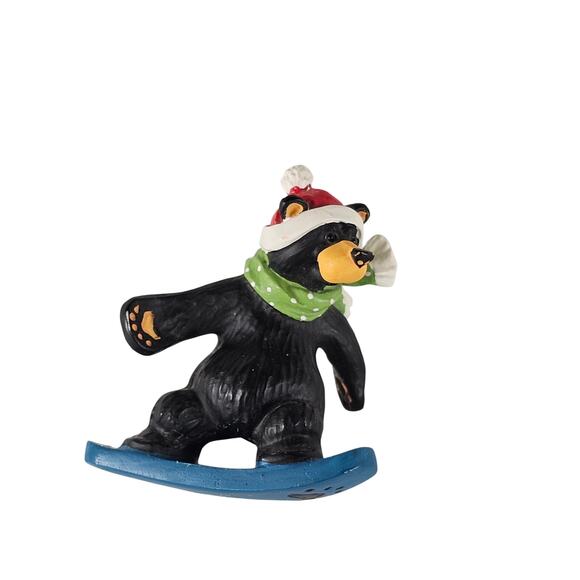 Bearfoots Jeff Fleming Big Sky Carver Snowboarding Bear Ornament 2.75” Christmas - Picture 11 of 16
